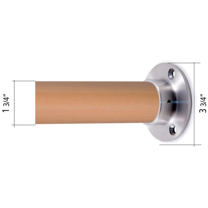 Indital 1.5" H x 4" W x 4" D Round Wall Flange/Anchor for Wooden